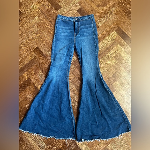 Free People Denim - FREE PEOPLE Just Float On Flare Denim Boho Jeans High Rise Festival Coachella 26